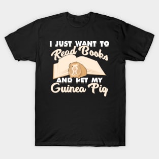 Guinea Pig Cavy Reading Books Bookworm Gift T-Shirt